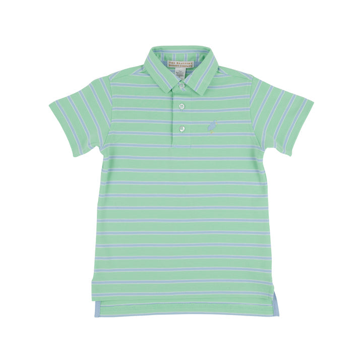 Prim & Proper Polo - Grace Bay Green/Blue Stripe