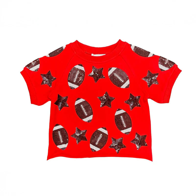 Red and Black Football Top