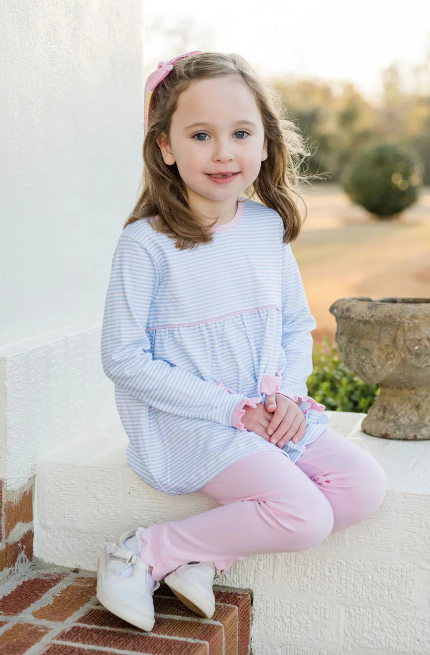 Blue & White Meggie Legging Set - Basic Stripe