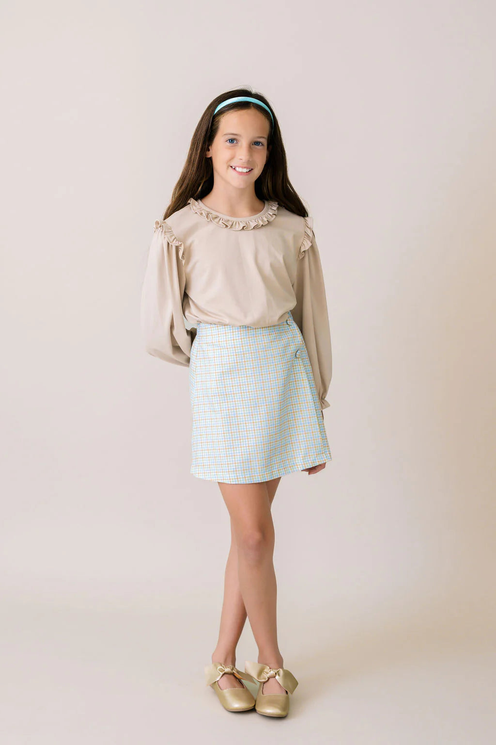 Evelyn Blouse Long Sleeve - Kenwood Khaki Knit