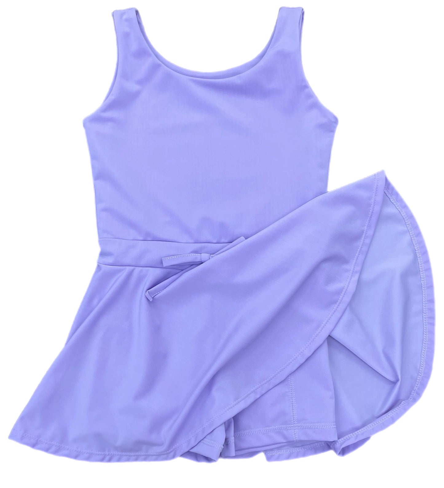 Athleisure Tennis Dress w/Tie - Lavender