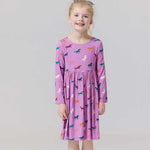 Girls Bamboo Steph Dress- Lavender Multi