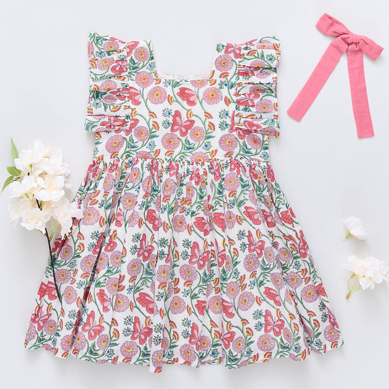 Girls Elsie Dress - Butterfly Vines