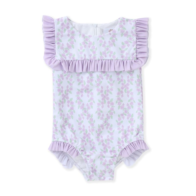 Purple Floral 1 PC Swimsuit