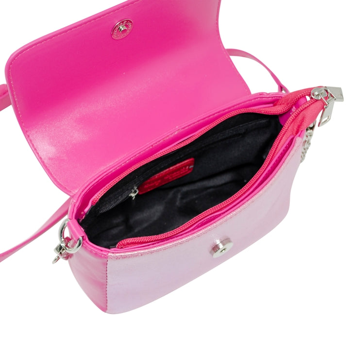 Shiny Baguette Smile Handbag - Hot Pink