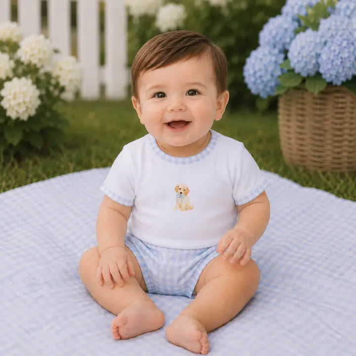 Sweet Golden Diaper Set- Light Blue