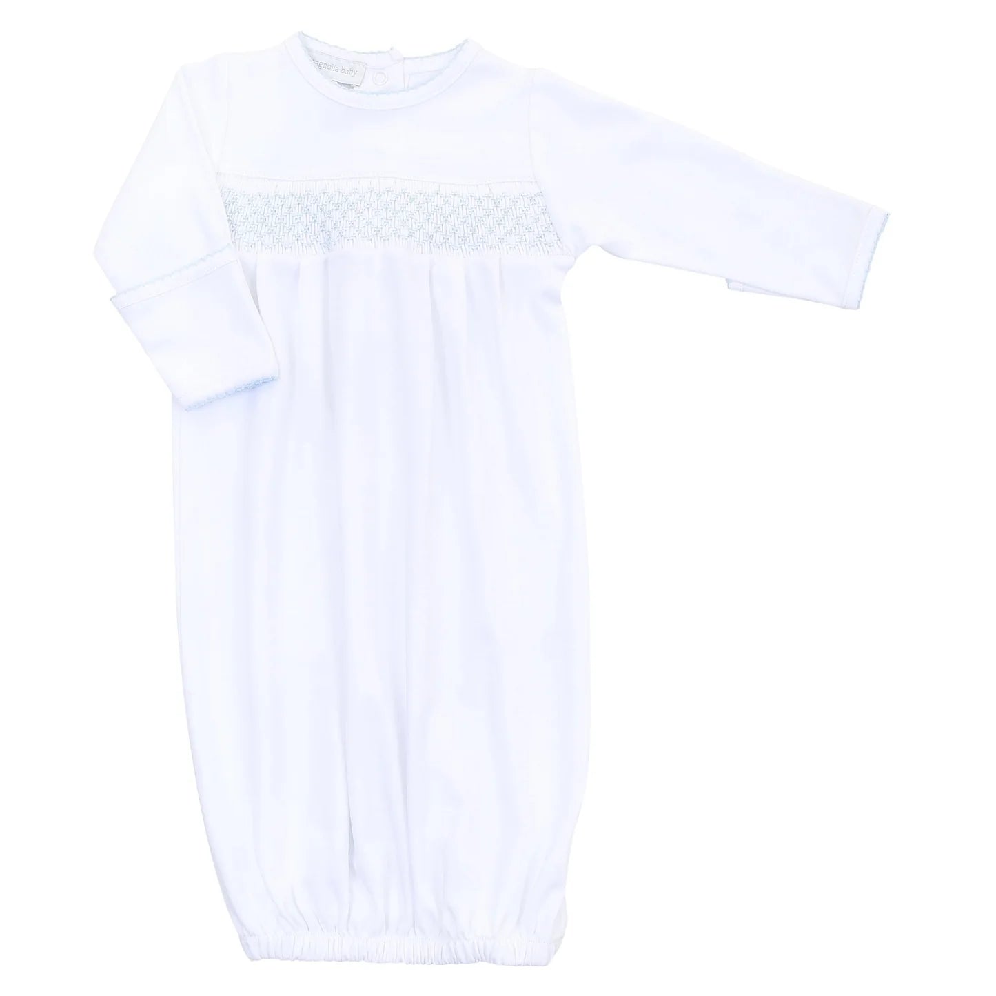 Essentials Smocked Gowns White/Blue