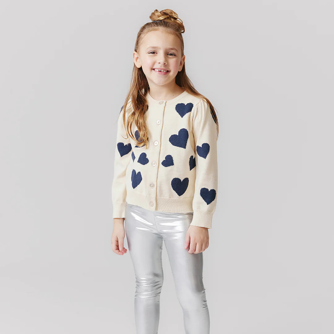Girls Lame Legging- Silver