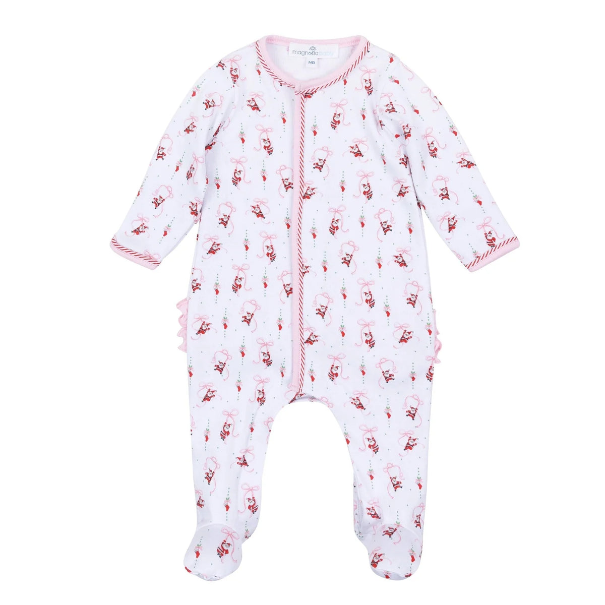 Jolly Ribbons Print Ruffle Footie