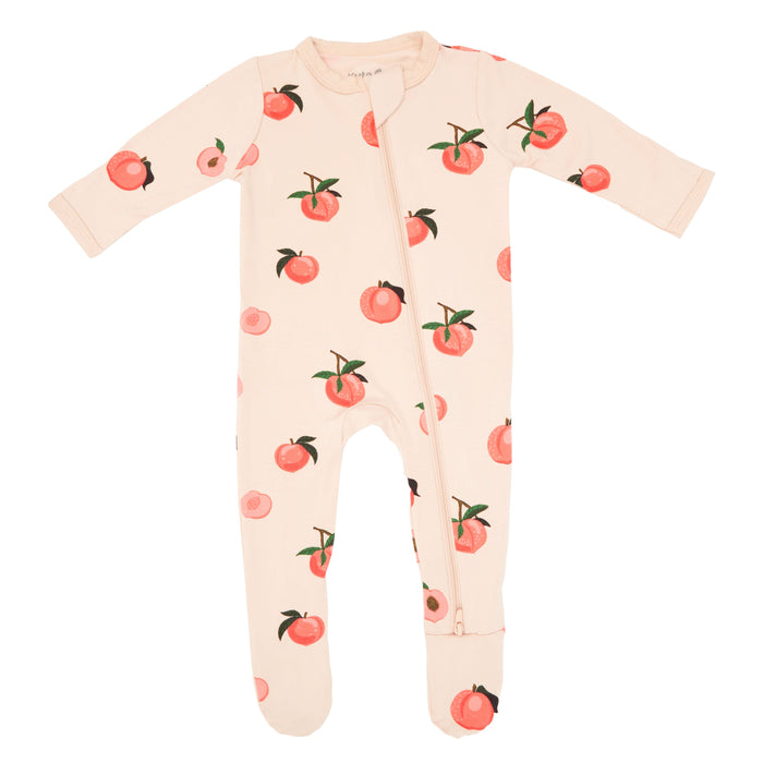 Zippered Footie - Peach