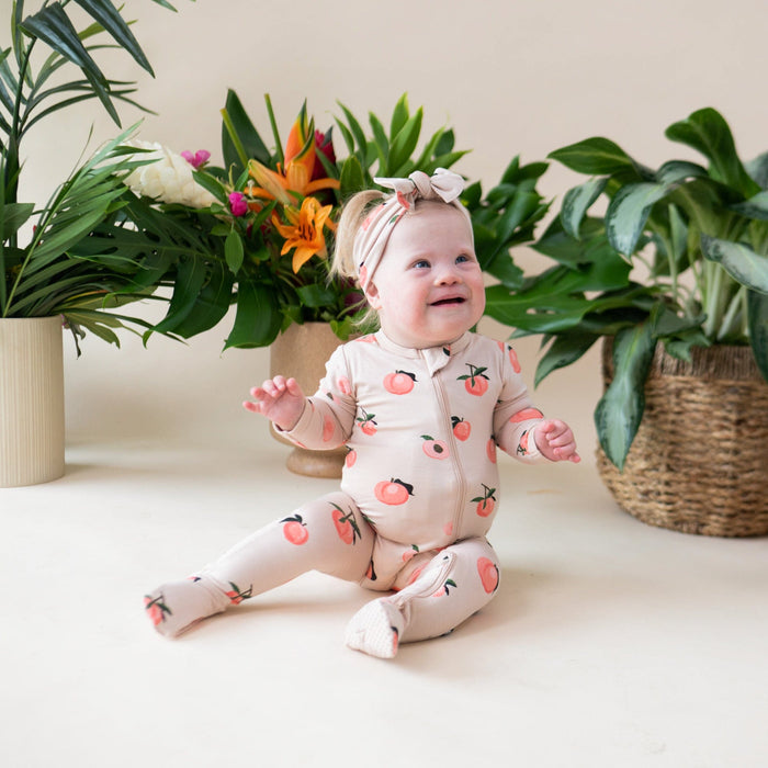 Zippered Footie - Peach