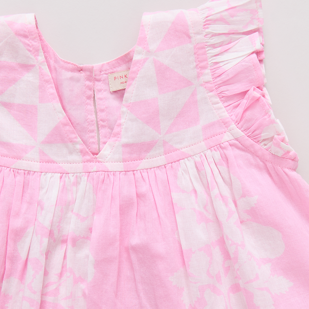 Girls Courtney Dress - Pink Bouquet Floral