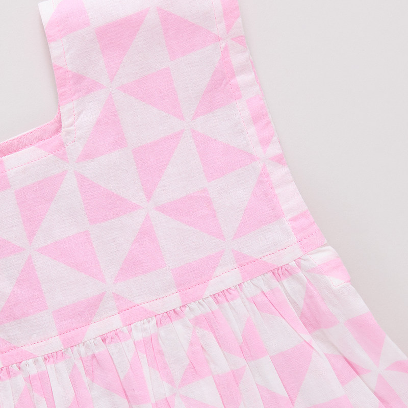 Girls Kamari 2pc Set - Pink Triangle Check