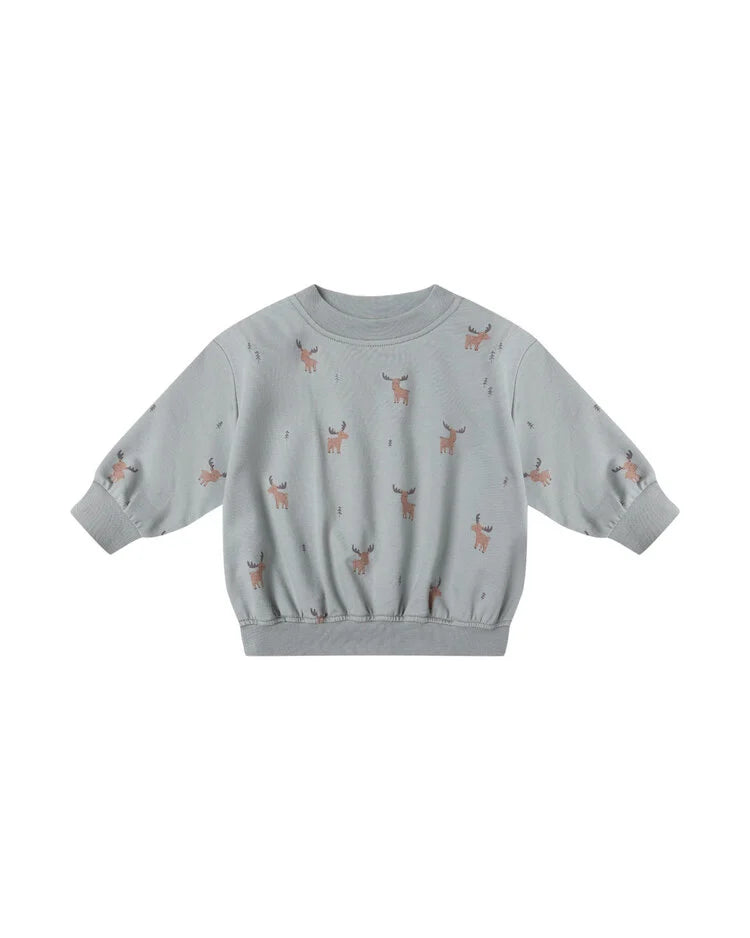 Relaxed Sweatshirt and Sweatpants Set/ Moose