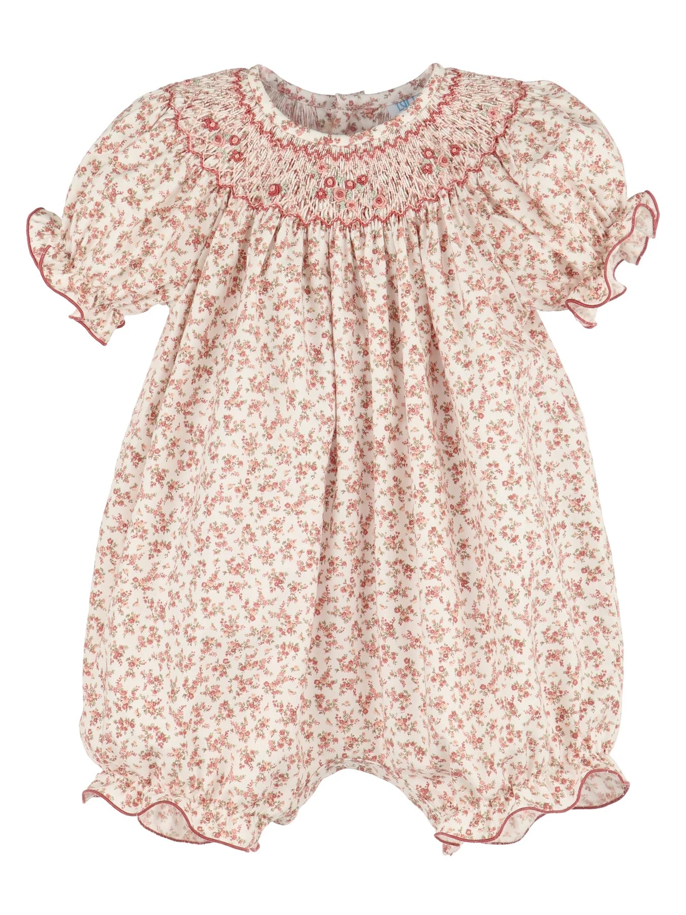 Terracotta Floral Smocked Bubble