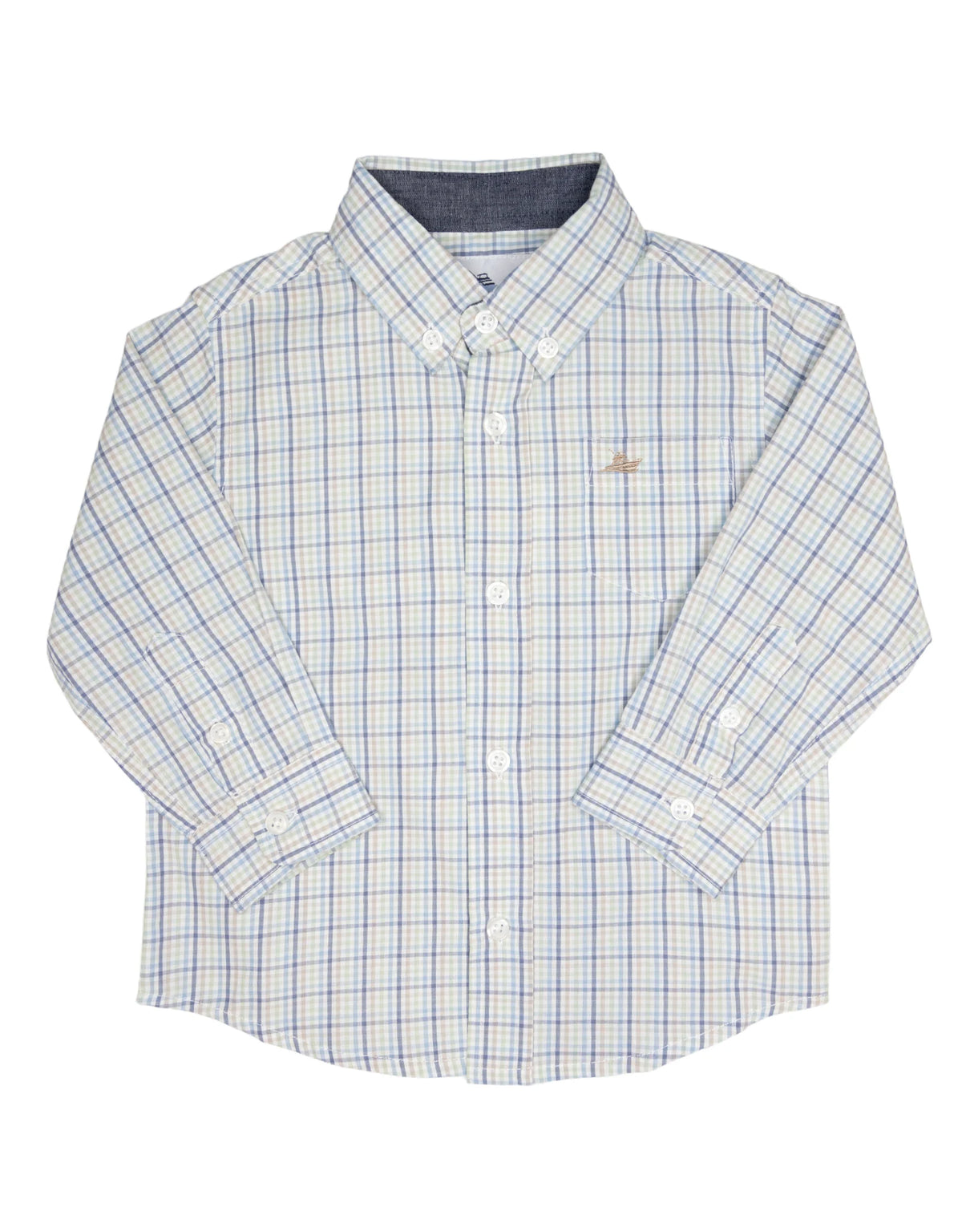 Blue/Green Plaid LS Dress Shirt