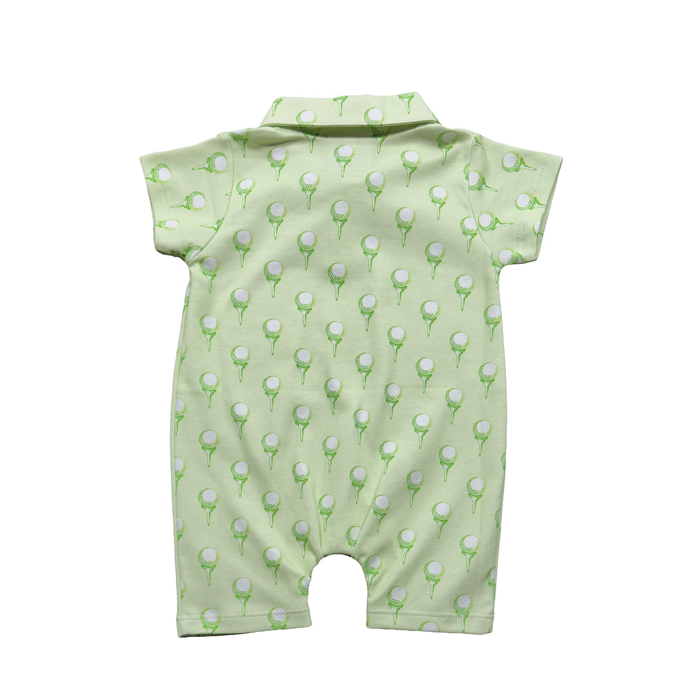 Pima Polo Romper - Green Golf Print