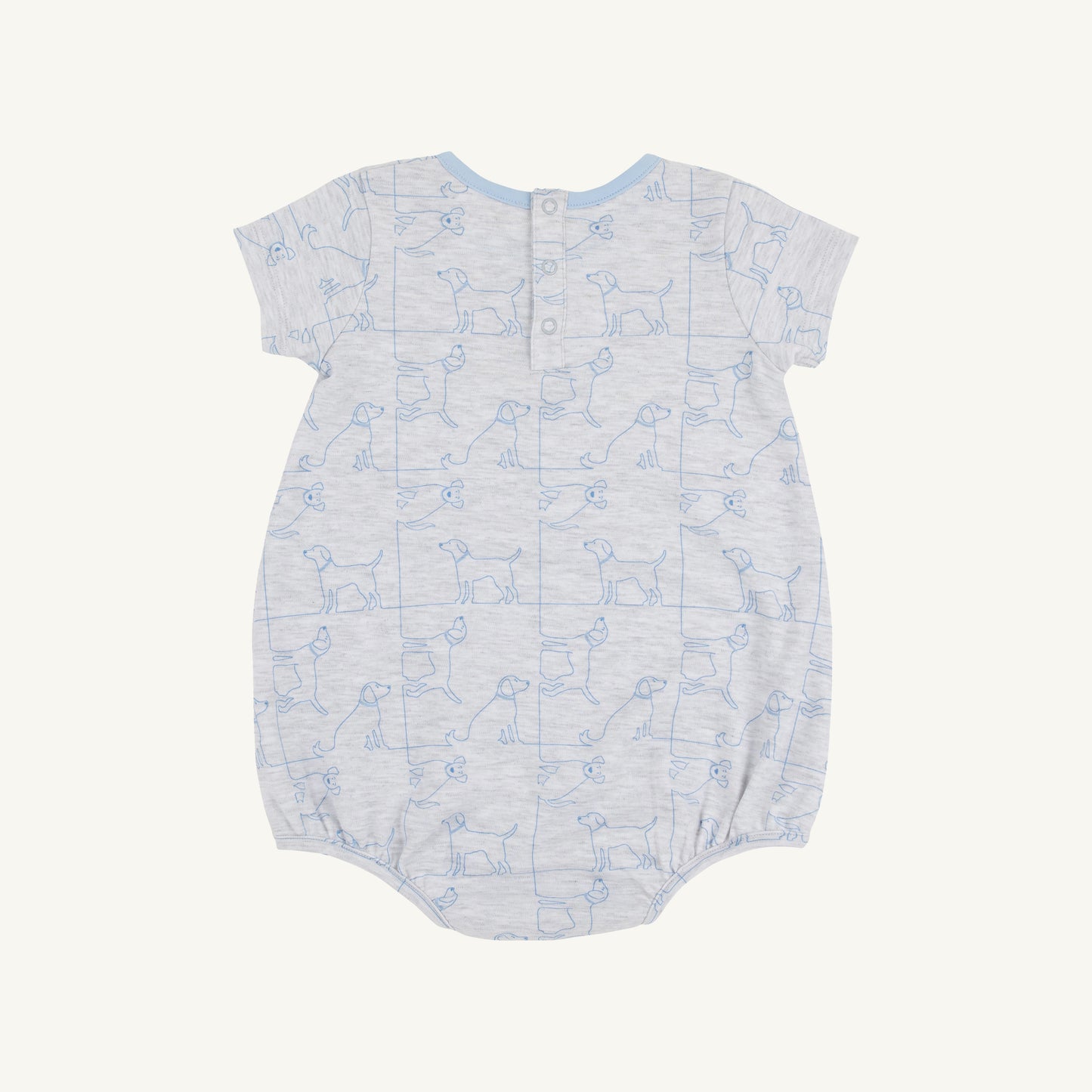 Short Sleeve Patton Play Bubble- Puppy Puzzle/Beale Street Blue