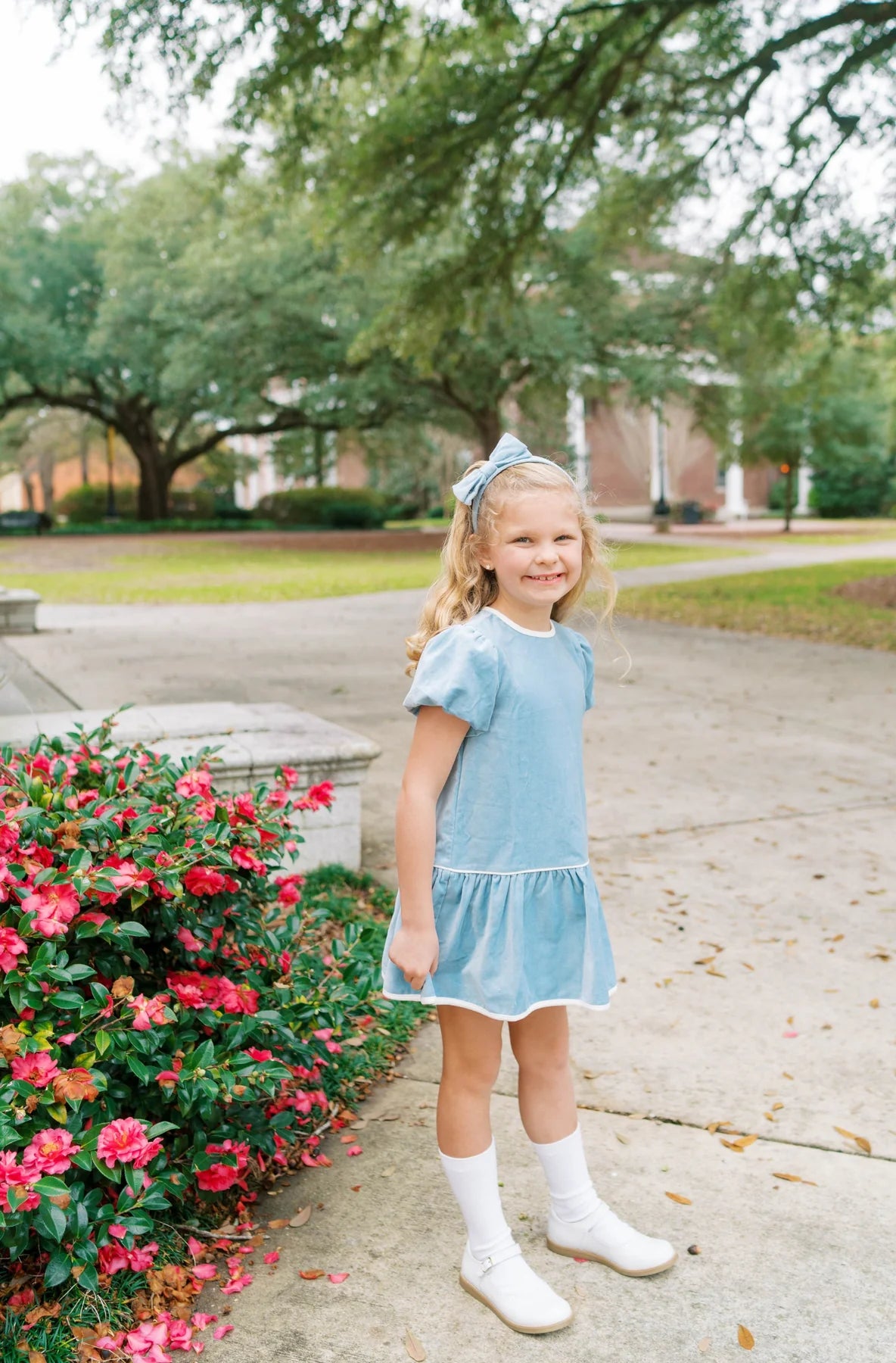 Harper Dress- Blue Velvet