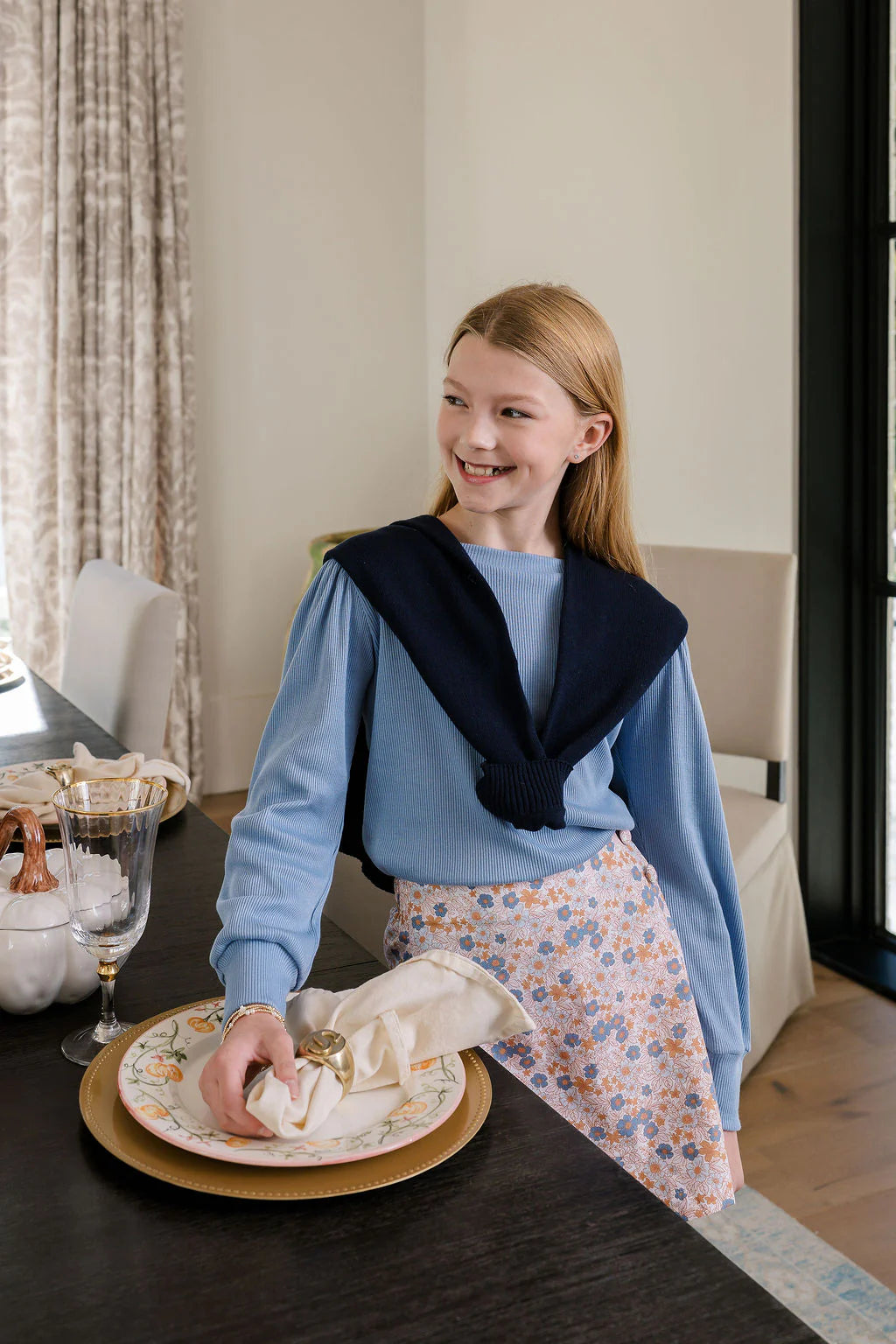 Jane Blouse Long Sleeve- Bluebird Blue