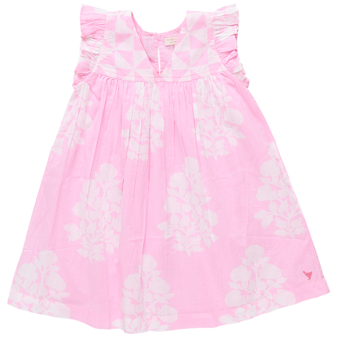 Girls Courtney Dress - Pink Bouquet Floral