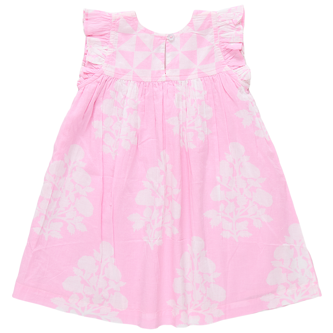 Girls Courtney Dress - Pink Bouquet Floral
