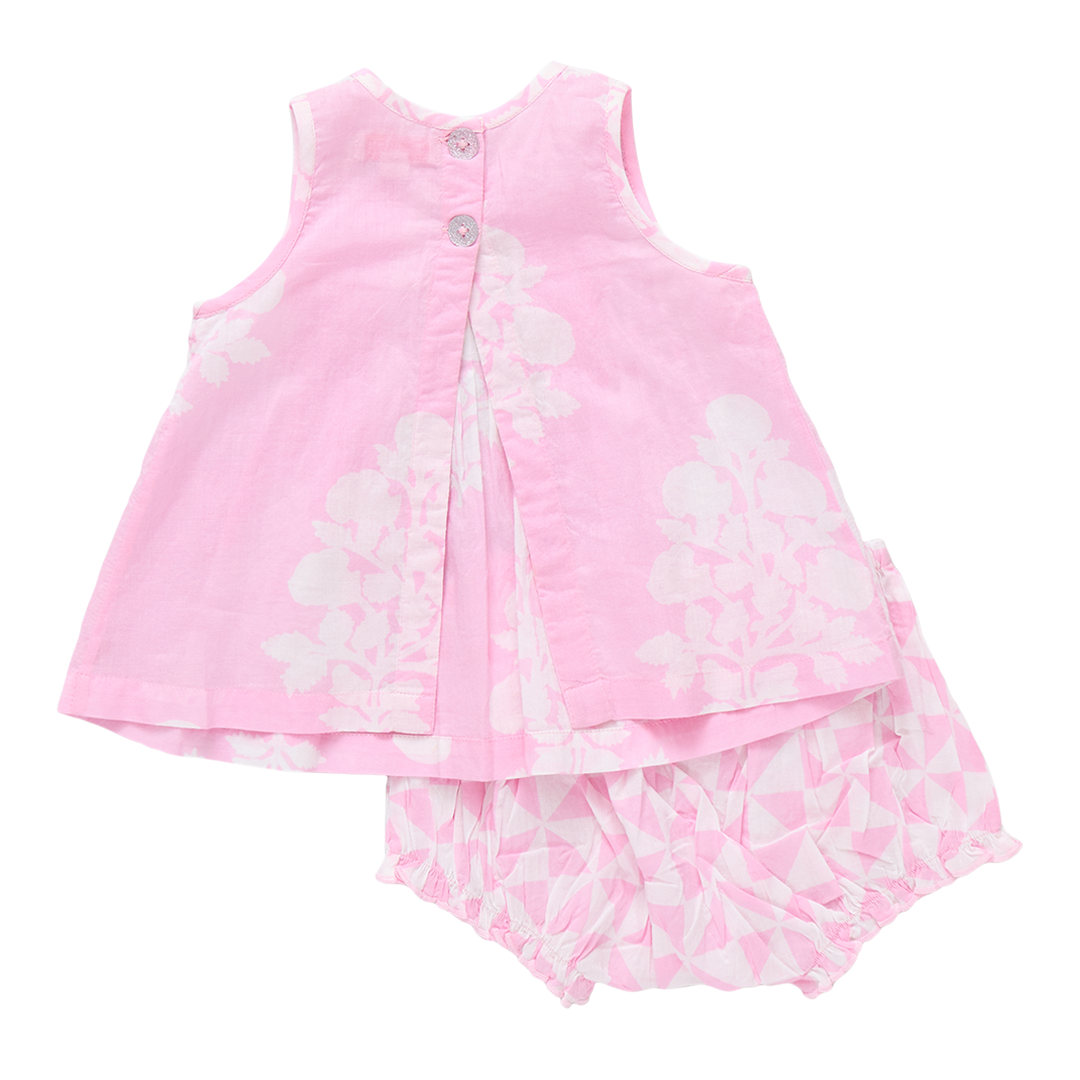 Baby Girls Jaipur 2pc Set - Pink Bouquet Floral