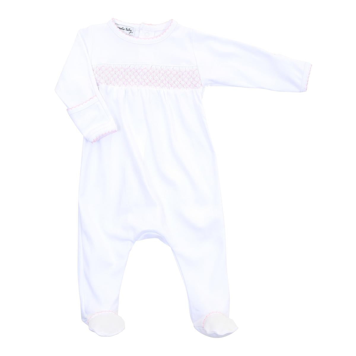 Essentials Smocked Footie Pink