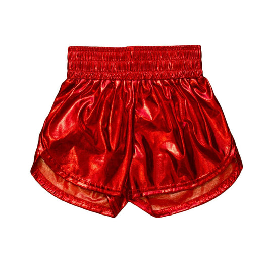 Red Metallic Kid Shorts