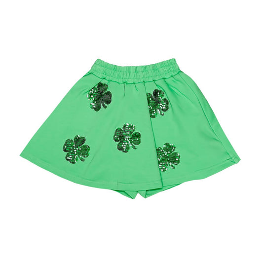 Green Clover Sequin Skort