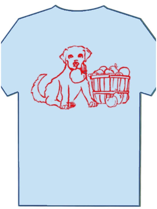 SS Light Blue Puppy with Apples Shirt