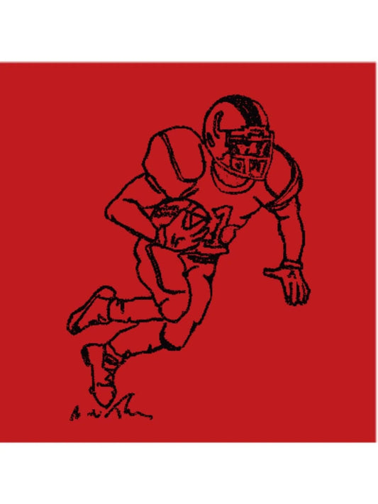 Red/Black Football Player SS Shirt