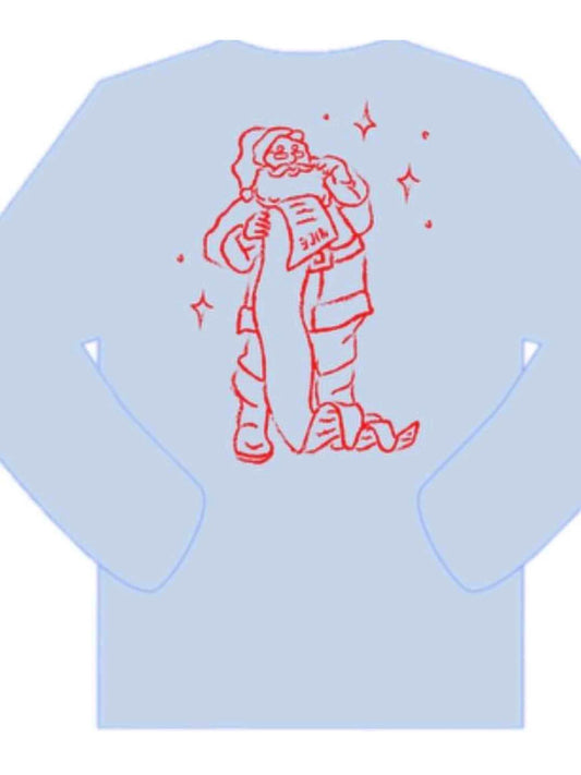 LS Light Blue Santa's Good List Shirt
