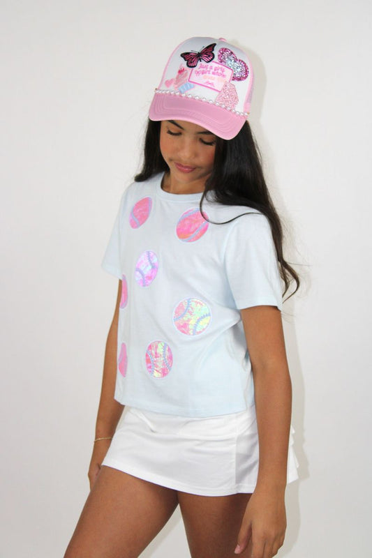 Sequin Baseball Applique Shirt