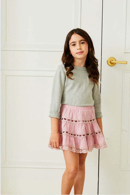 Sofia Heart Bow Lace Mini - Pink