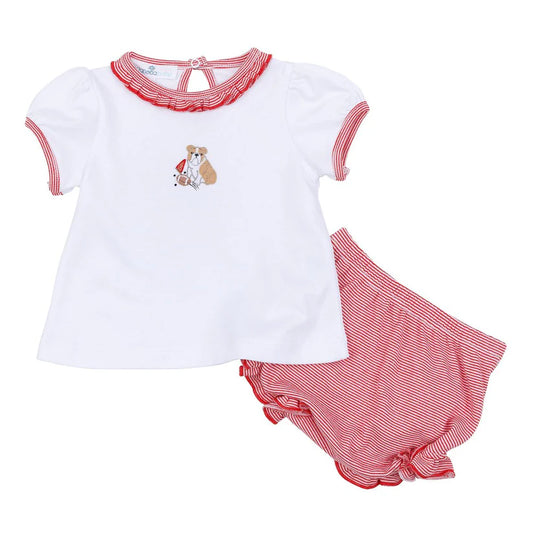 Go Dawgs! Embroidered Ruffle Diaper Set