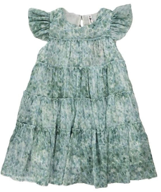 Watercolor Dress- Teal