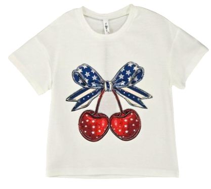 Rhinestone Patriotic Cherries Tee