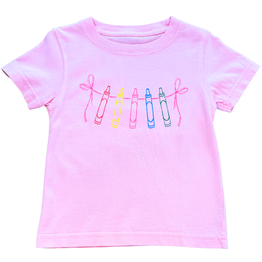 SS Pink Crayons with Bows T-Shirt
