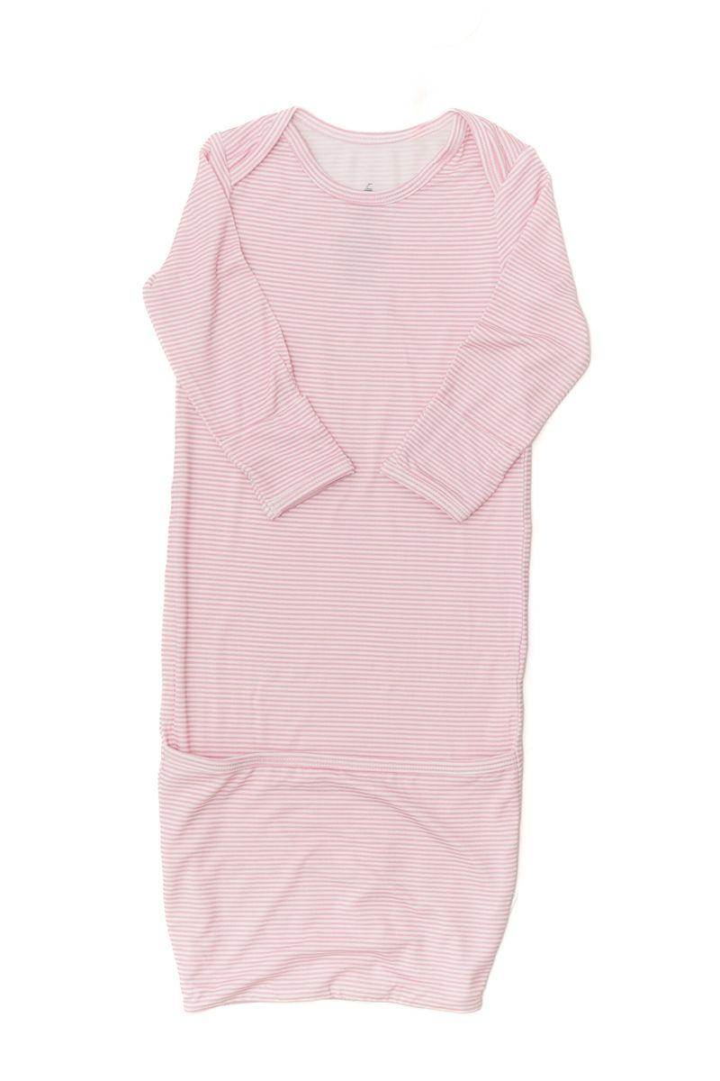Newborn Gown - Pink Mini-Stripe
