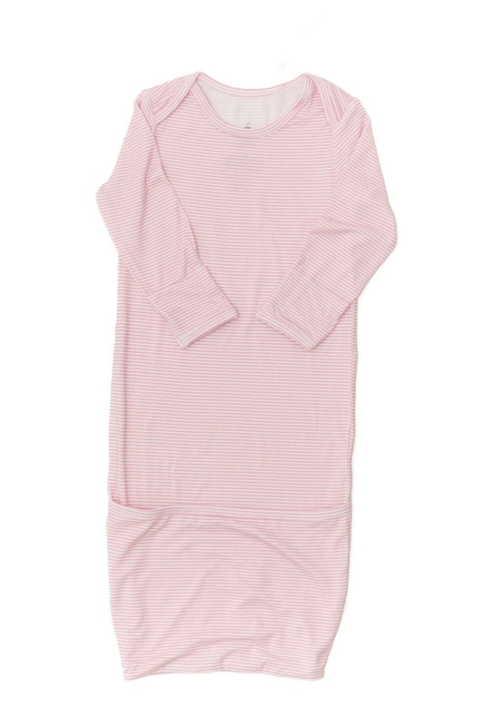 Newborn Gown - Pink Mini-Stripe