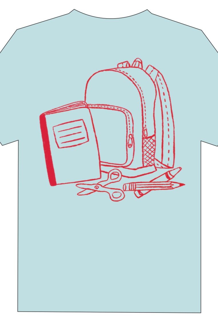 SS Light Blue Backpack T-Shirt