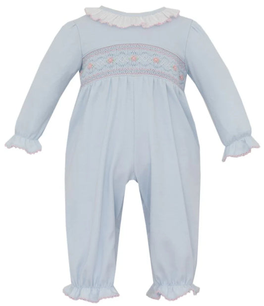 Olivia Solid Blue Knit Long Footie