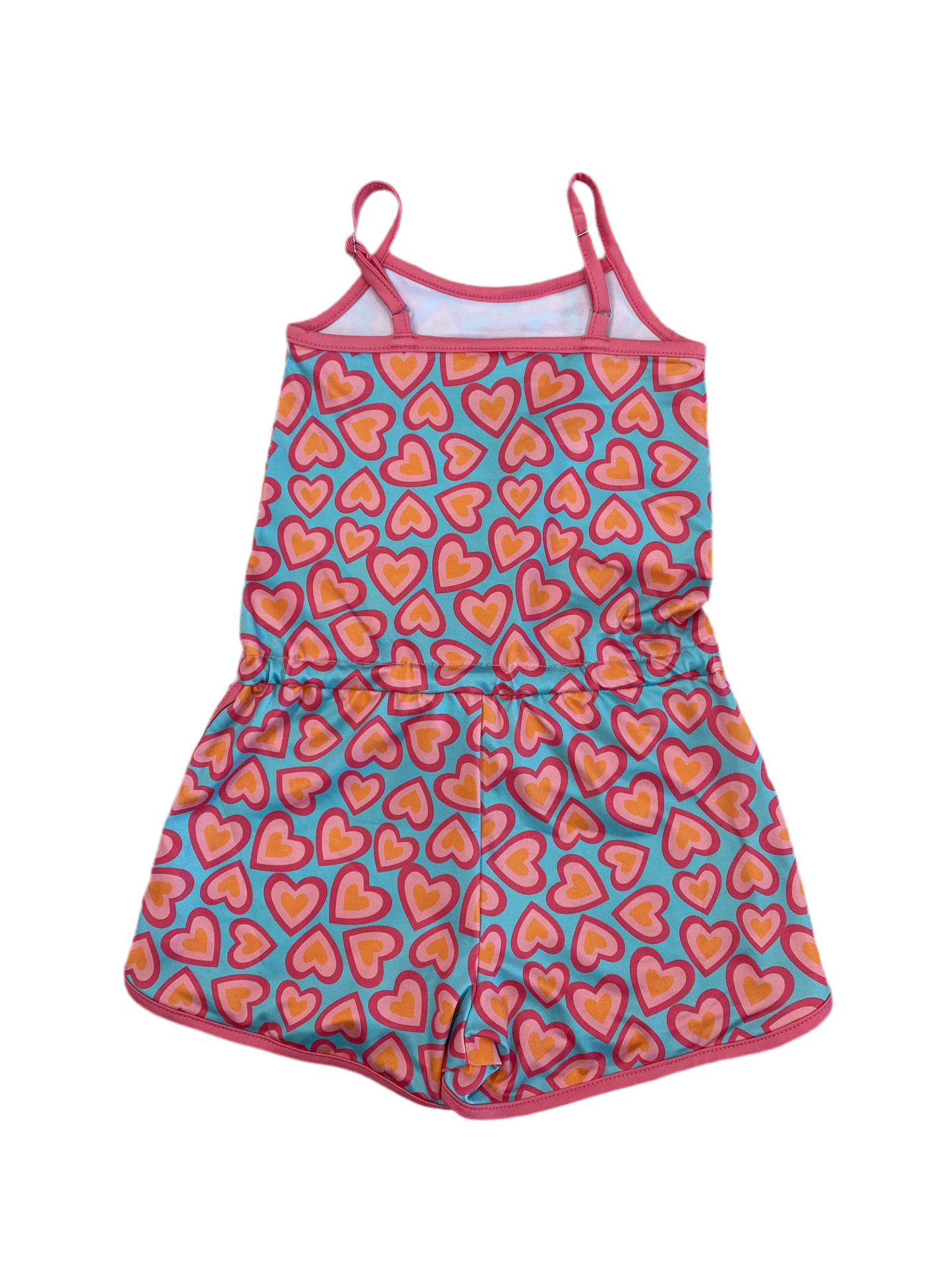 Romper - Hearts Pink/Turq