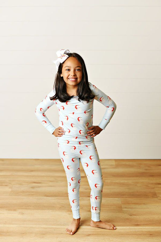 Blue Santa Butter Knit 2PC PJ
