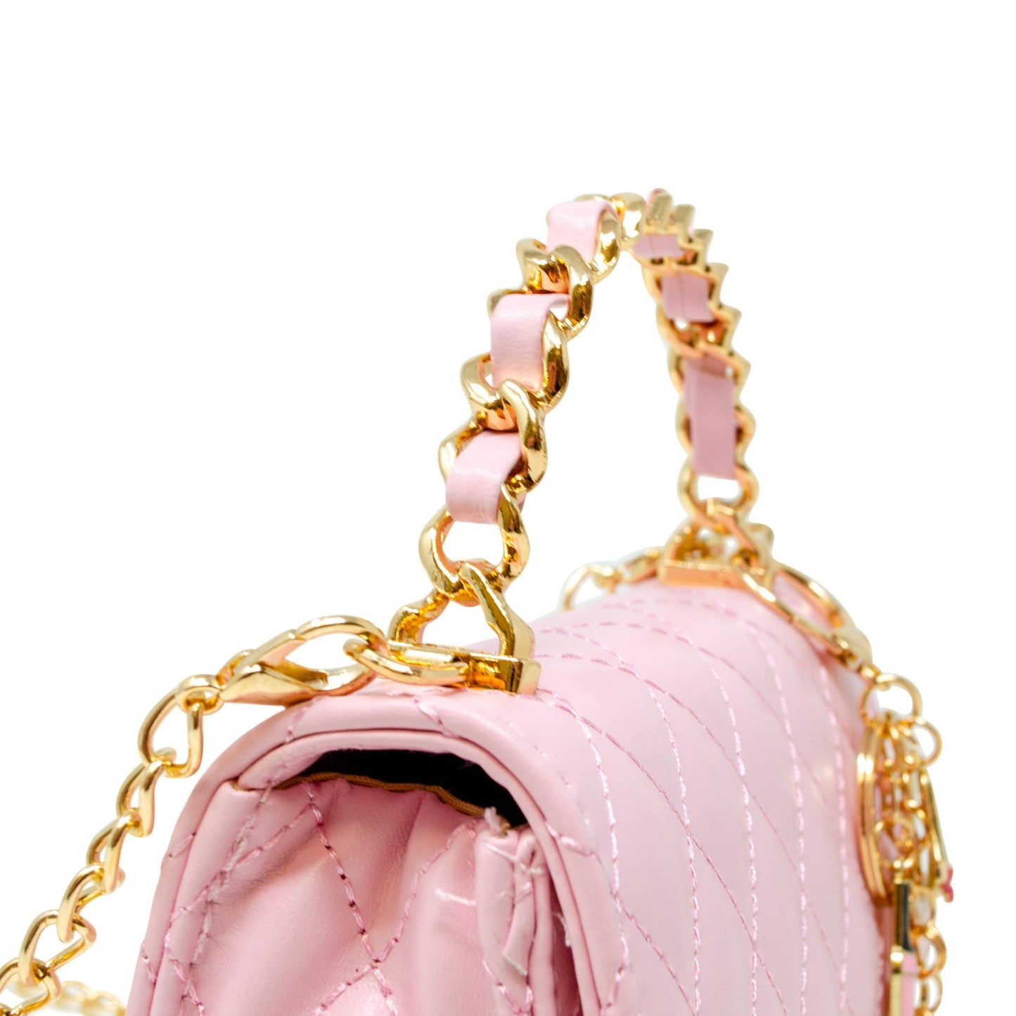Girl's Classic Link Chain Top Handle Handbag: Gold