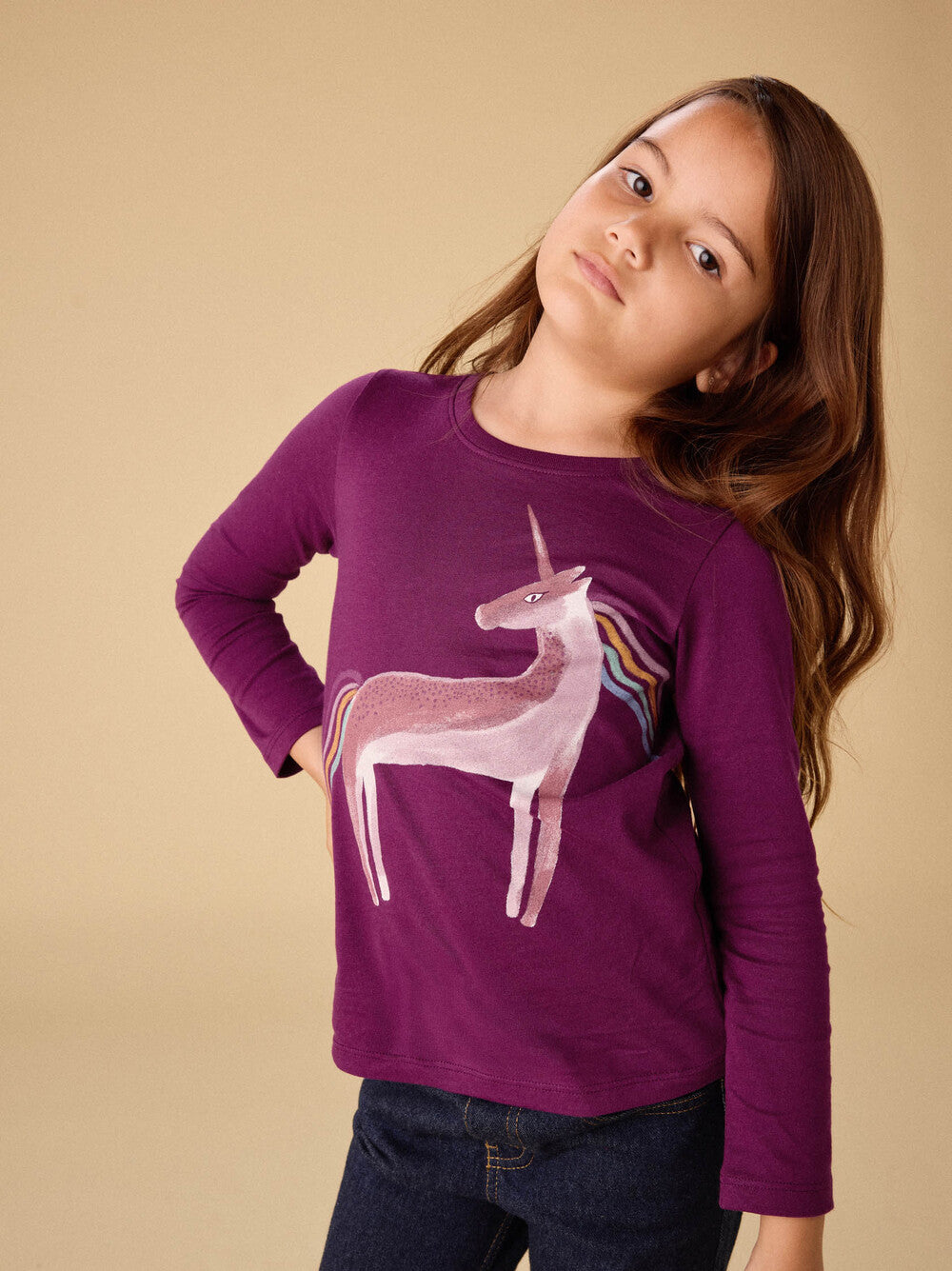 Rainbow Unicorn Graphic Tee - Cosmic Berry