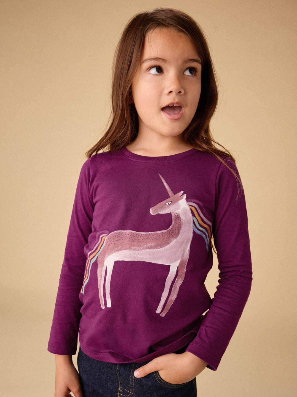 Rainbow Unicorn Graphic Tee - Cosmic Berry