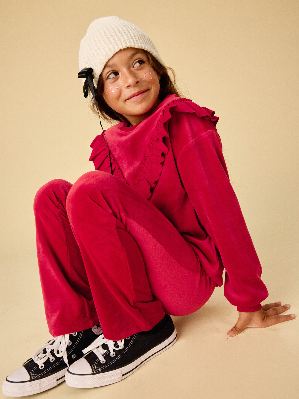 Very Velour Flare Pants - RED WAGON