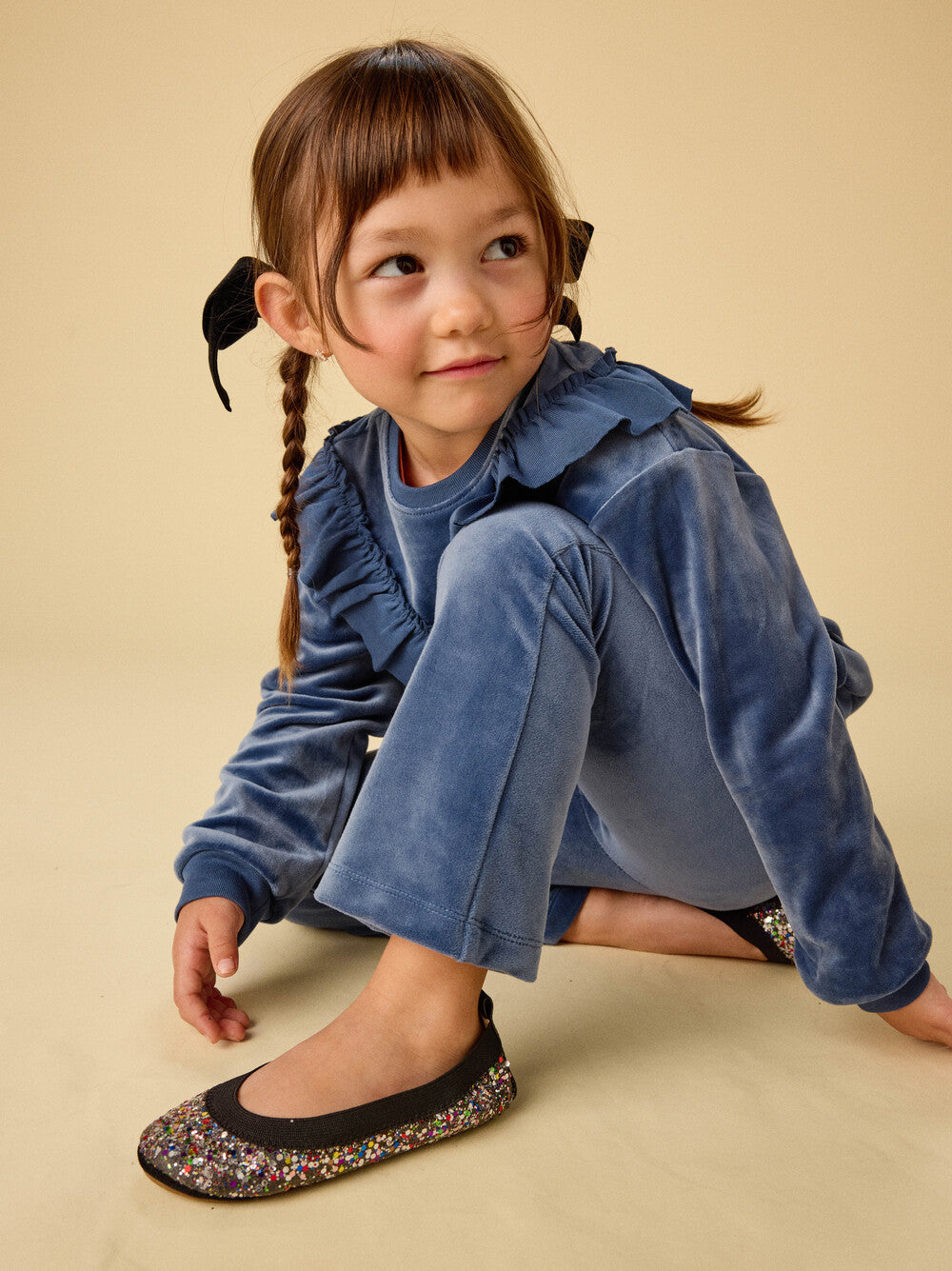 Very Velour Flare Pants - NAVAL BLUE